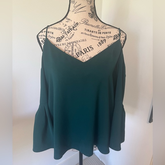 Turquoise Off the Shoulder Shirt - Picture 1 of 7